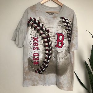 Boston Red Sox Tie Dye Liquid Blue Baseball Shirt